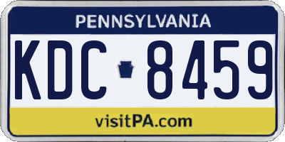 PA license plate KDC8459