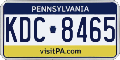 PA license plate KDC8465