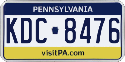 PA license plate KDC8476
