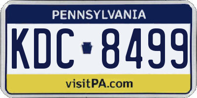 PA license plate KDC8499