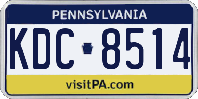 PA license plate KDC8514