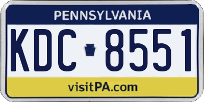 PA license plate KDC8551