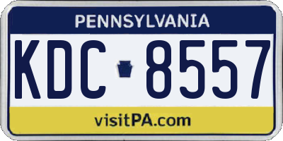 PA license plate KDC8557