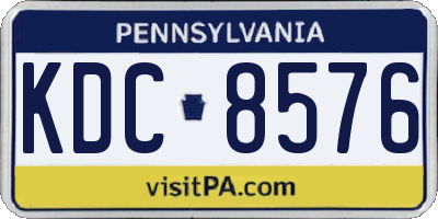 PA license plate KDC8576