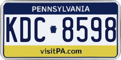 PA license plate KDC8598