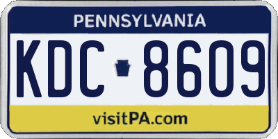 PA license plate KDC8609