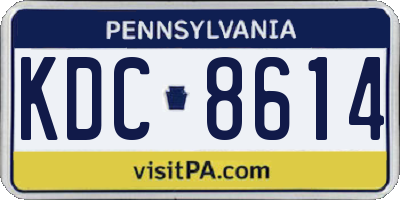 PA license plate KDC8614