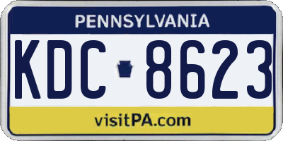 PA license plate KDC8623