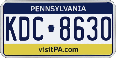 PA license plate KDC8630