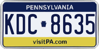 PA license plate KDC8635