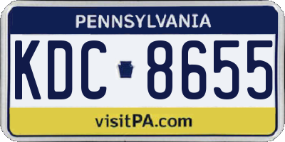 PA license plate KDC8655