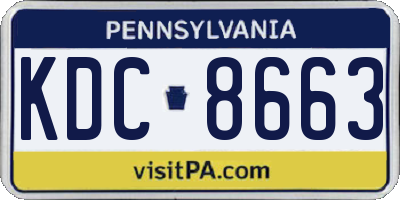 PA license plate KDC8663