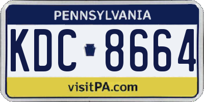 PA license plate KDC8664