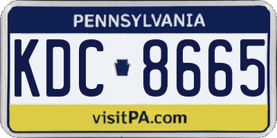 PA license plate KDC8665