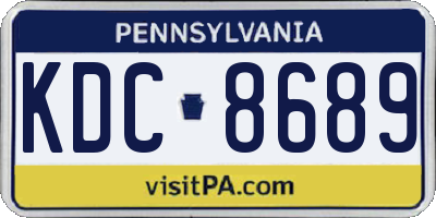 PA license plate KDC8689