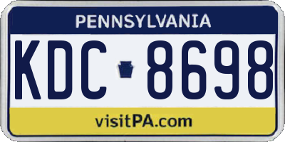 PA license plate KDC8698