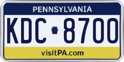 PA license plate KDC8700
