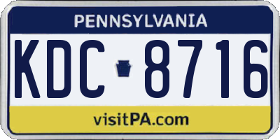 PA license plate KDC8716
