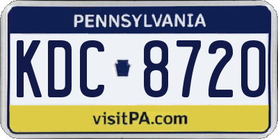 PA license plate KDC8720