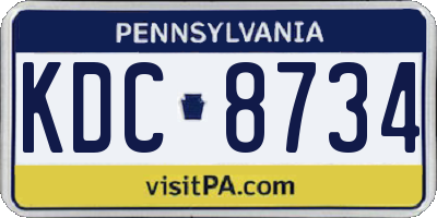 PA license plate KDC8734