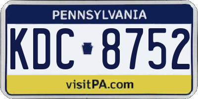 PA license plate KDC8752