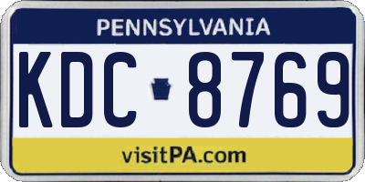 PA license plate KDC8769