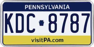 PA license plate KDC8787