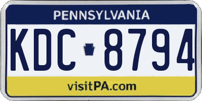 PA license plate KDC8794