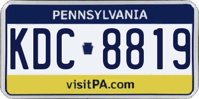 PA license plate KDC8819