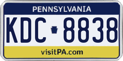 PA license plate KDC8838