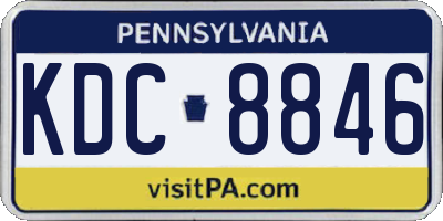 PA license plate KDC8846
