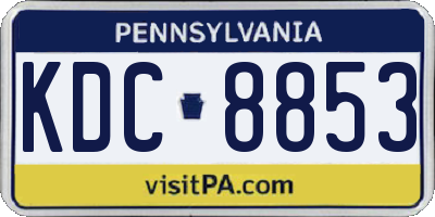 PA license plate KDC8853