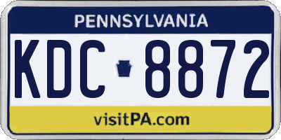 PA license plate KDC8872