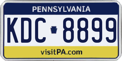 PA license plate KDC8899