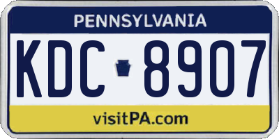 PA license plate KDC8907