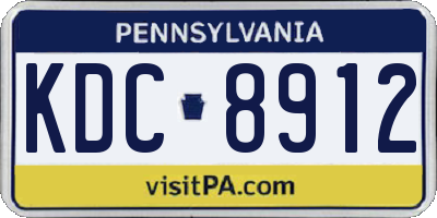 PA license plate KDC8912