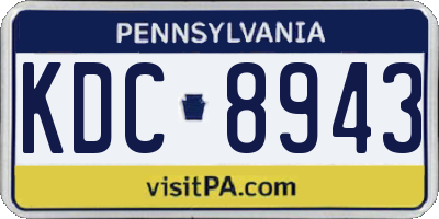 PA license plate KDC8943