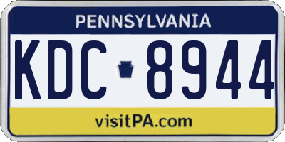 PA license plate KDC8944