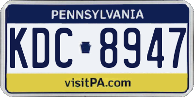 PA license plate KDC8947