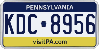PA license plate KDC8956
