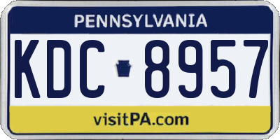 PA license plate KDC8957