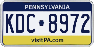 PA license plate KDC8972