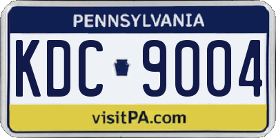 PA license plate KDC9004