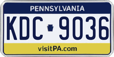 PA license plate KDC9036