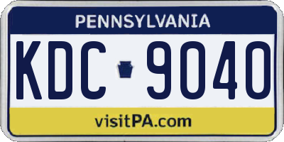 PA license plate KDC9040