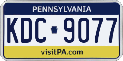 PA license plate KDC9077