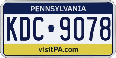 PA license plate KDC9078