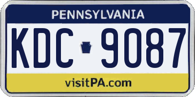 PA license plate KDC9087