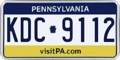 PA license plate KDC9112