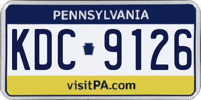 PA license plate KDC9126